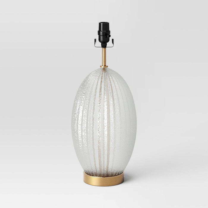 Large Ribbed Glass Lamp Base Clear - Threshold