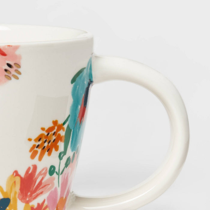 16oz Stoneware Monogram Floral Mug Z - Opalhouse