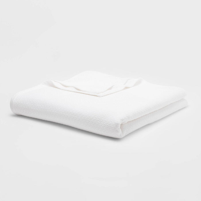 Full/Queen 100% Cotton Bed Blanket White - Threshold