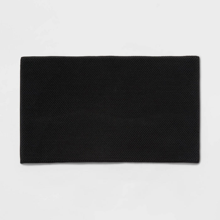 20"x34" Performance Plus Cotton Memory Foam Bath Rug Black - Threshold