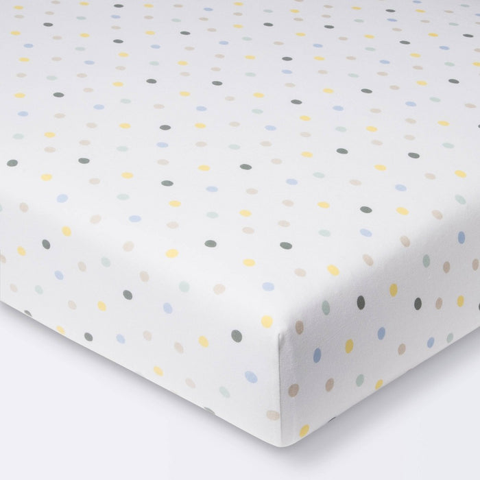 Polyester Rayon Jersey Fitted Crib Sheet - Cloud Island Multi Dot