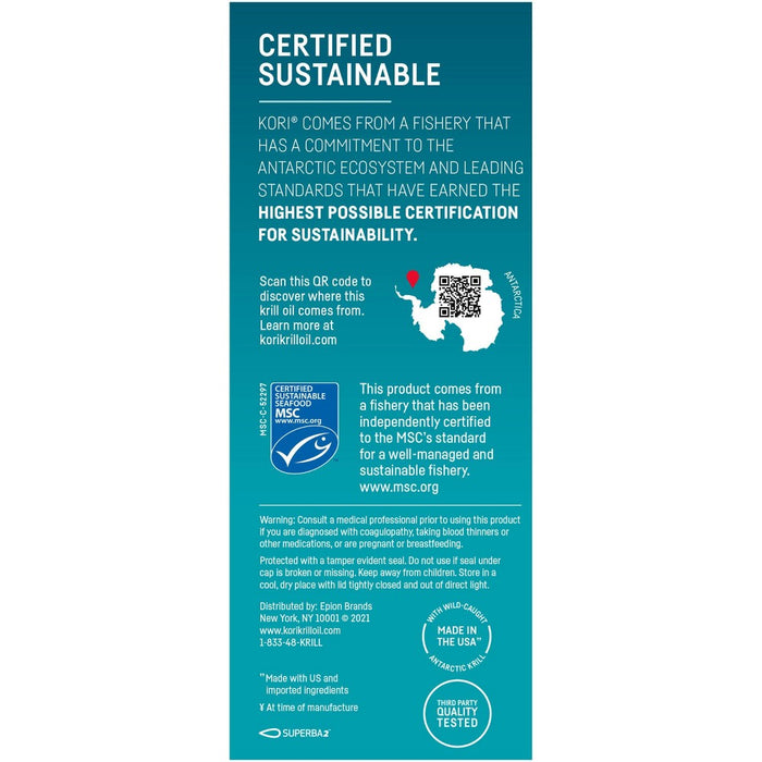 Kori Krill Oil Superior Omega-3 600mg Small Softgels - 60ct
