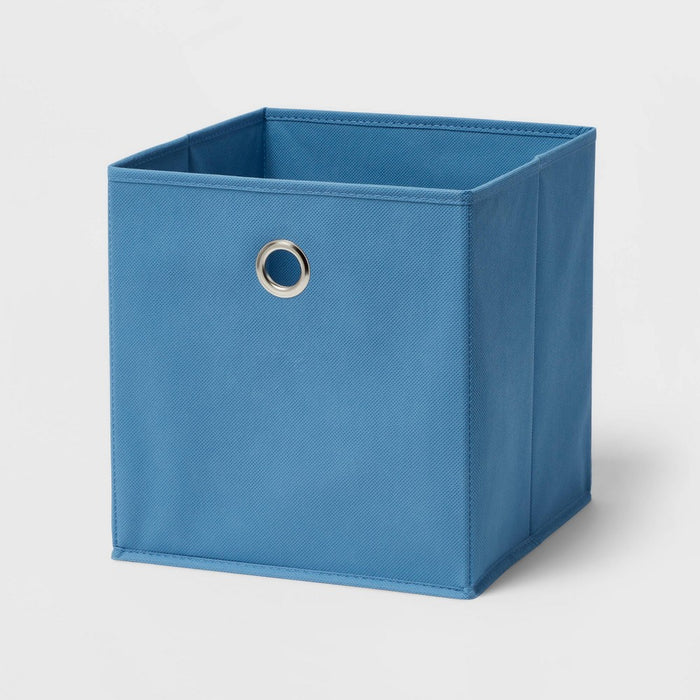 11" Fabric Cube Storage Bin Blue - Room Essentials