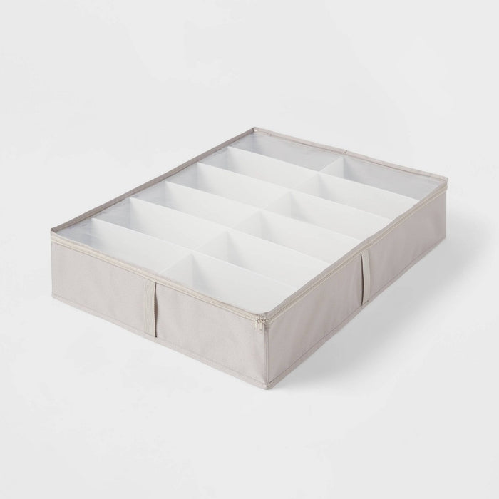 Underbed Fabric Shoe Storage Gray - Brightroom