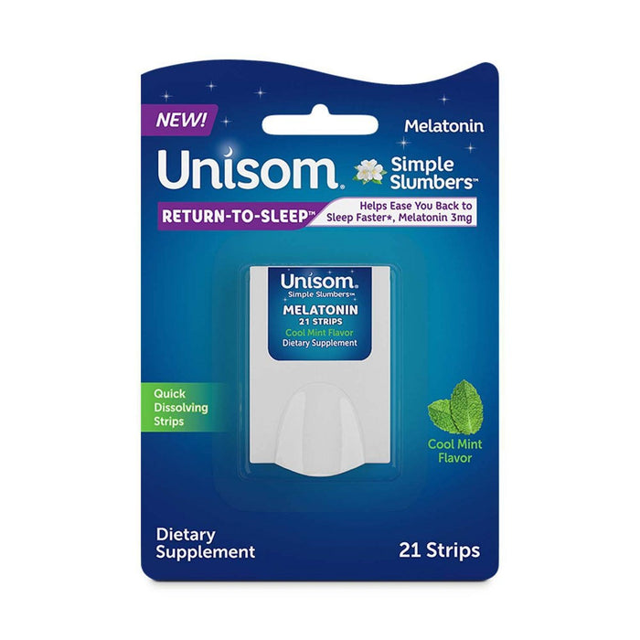 Unisom Simple Slumbers Return-To-Sleep Mint Strips - 21ct EXP: