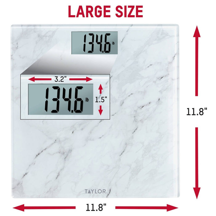 Glass Digital Scale with Marble Design White - Taylor