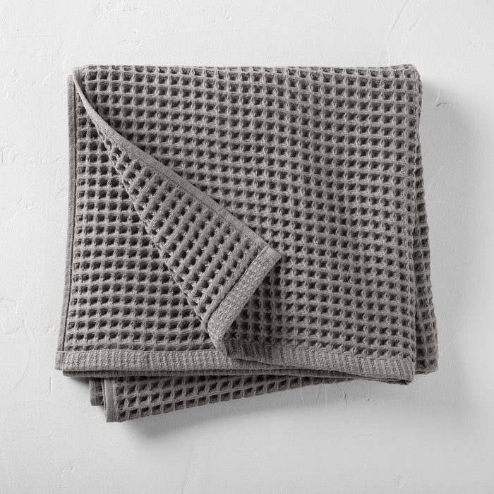 Waffle Bath Towel Dark Gray - Casaluna