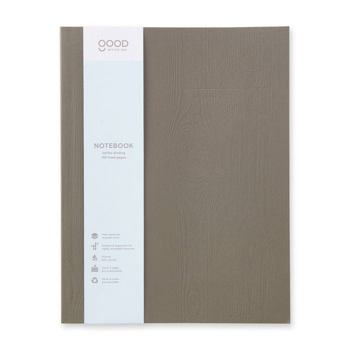 128 page College Ruled Composition Notebook 10"x7.5" Charcoal - Good Office Day