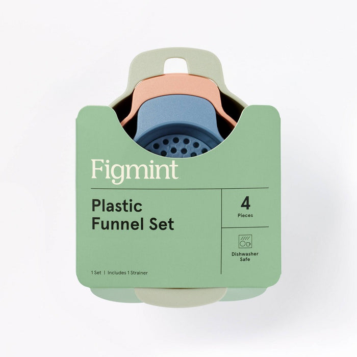 4pc Plastic Funnel Set with Mini Strainer - Figmint