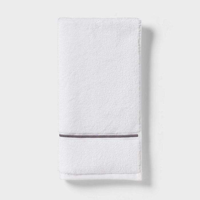 Spa Plush Hand Towel Dark Gray Embroidered - Threshold