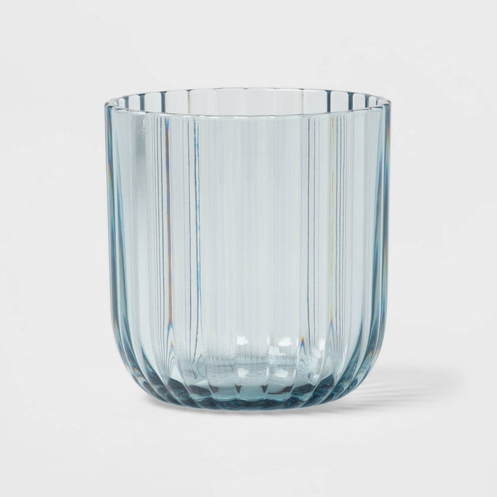 11oz Plastic Ribbed Short Tumbler Blue - Threshold