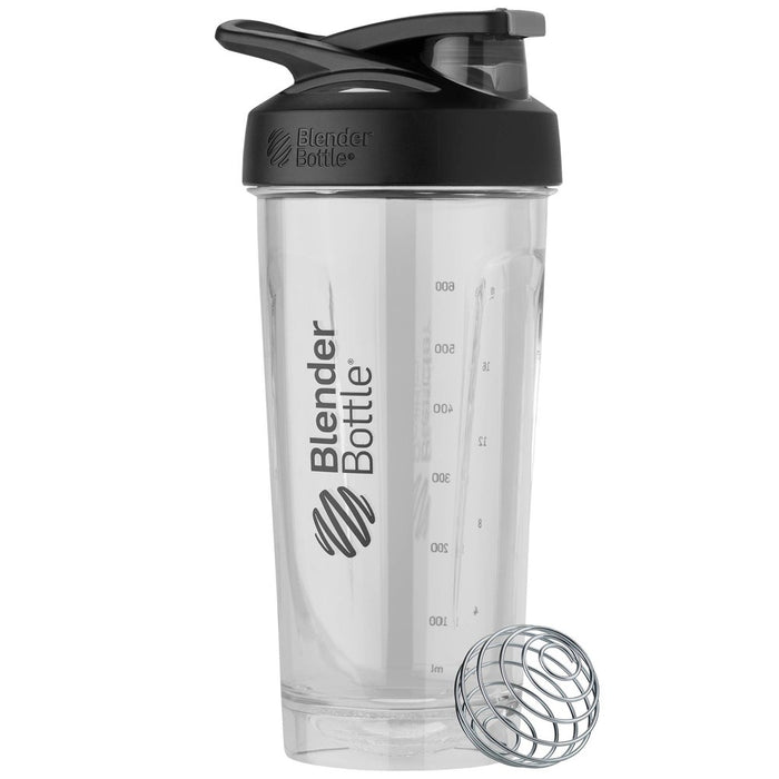 BlenderBottle Strada 28oz Tritan Water Bottle with Lid - Clear/Black