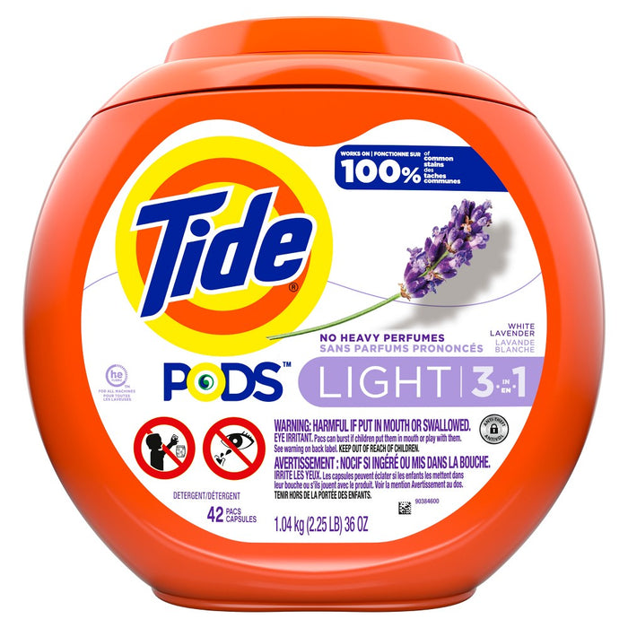 Tide Pods Light Laundry Detergent - White Lavender - 42ct