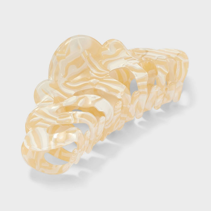 Marbled Crown Jumbo Claw Hair Clip - A New Day Ivory