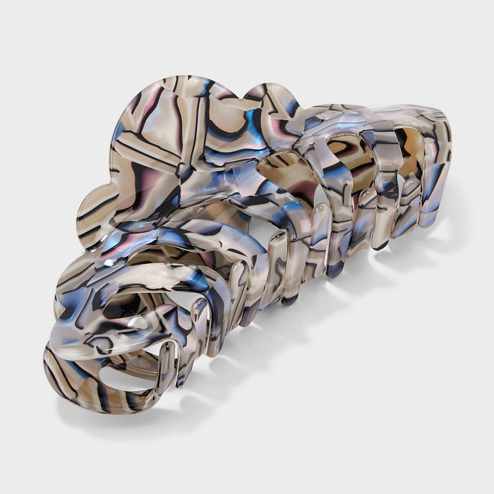 Marbled Crown Jumbo Claw Hair Clip - A New Day Gray
