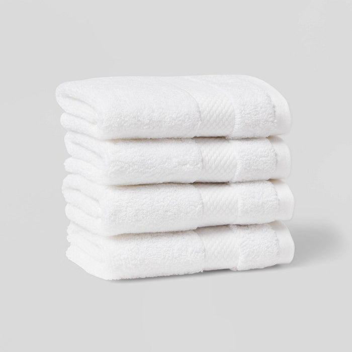 4pc Performance Plus Washcloths White - Threshold