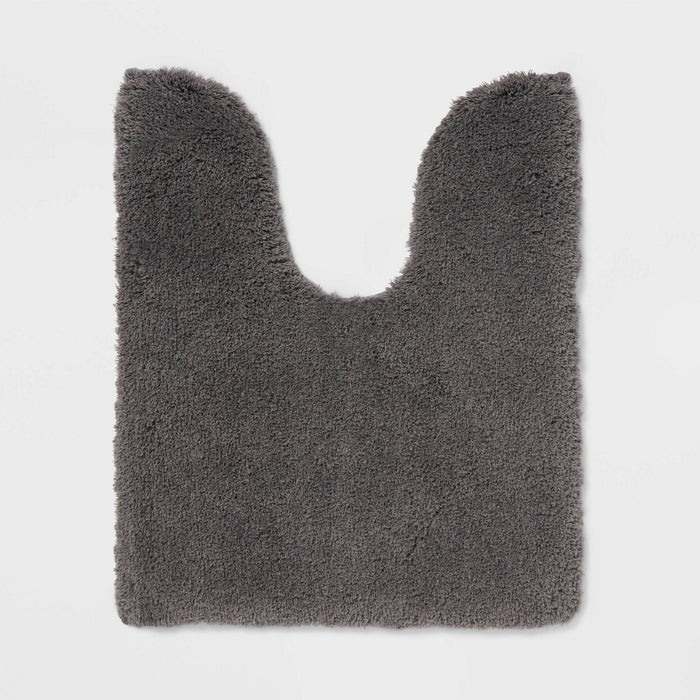 Spa Plush Contour Bath Rug Dark Gray - Threshold