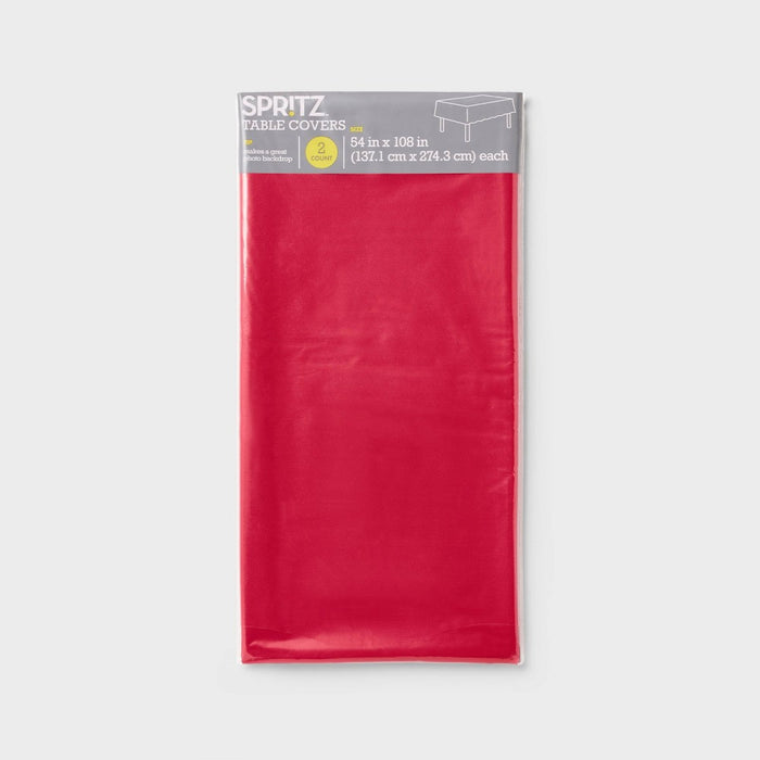 2ct 54"x108" Red Table Covers - Spritz