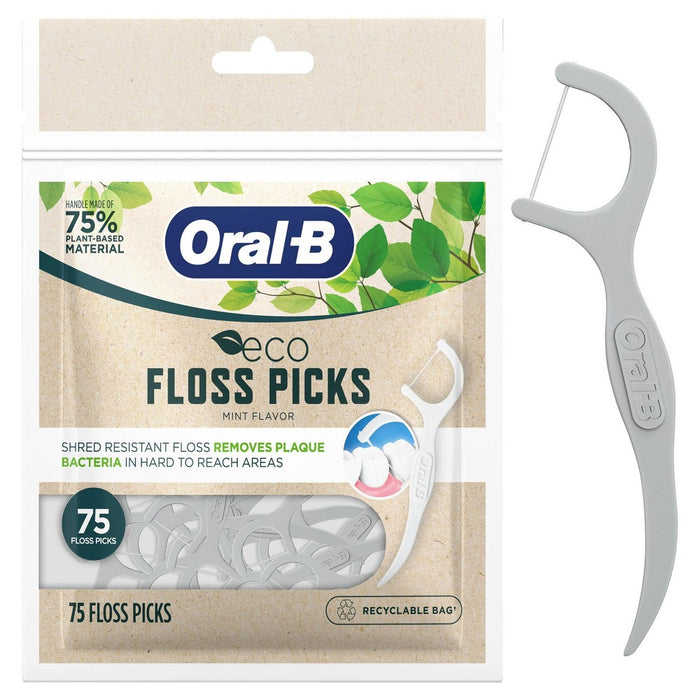 Oral-B Eco Dental Floss Picks - Sustainable Mint - 75ct