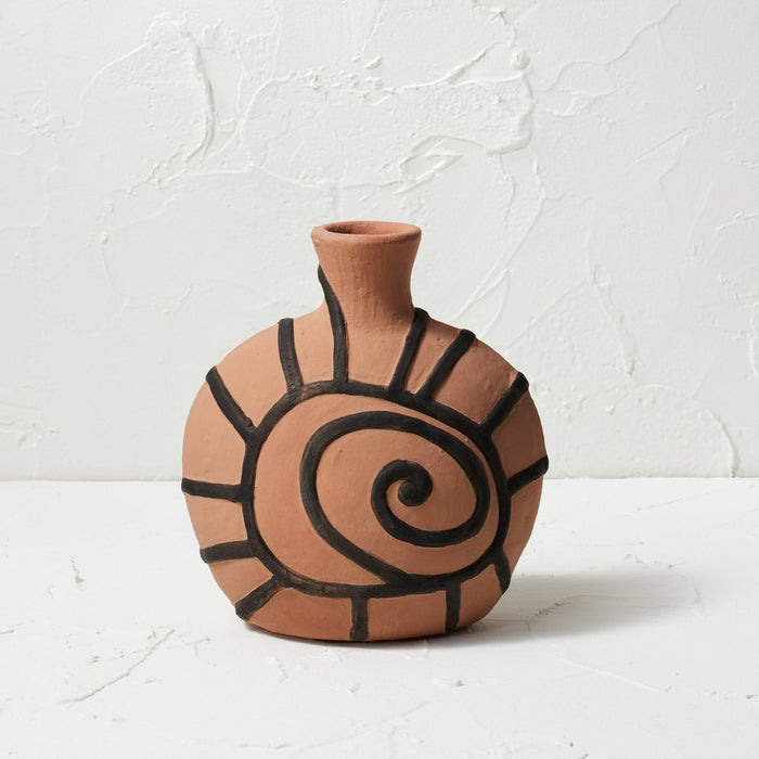 Spiral Shell Terracotta Vase Brown - Opalhouse designed with Jungalow