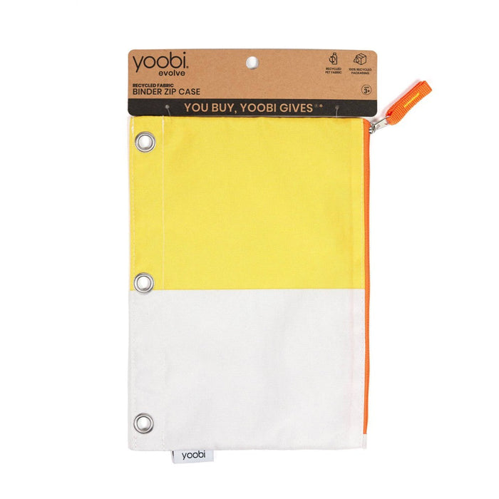 Single Zipper Pencil Case Yellow Color Block - Yoobi