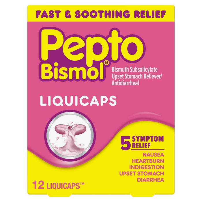 Pepto-Bismol 5 Symptom Stomach Relief Liquicaps - 12ct