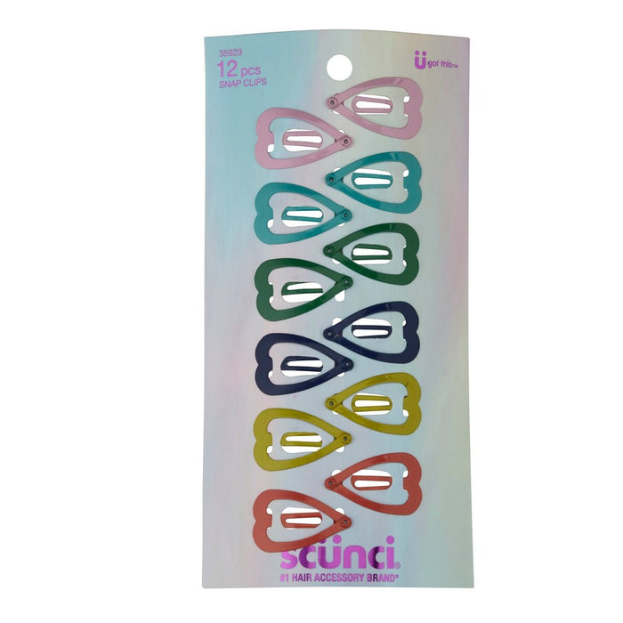 scunci Kids Heart Snap Clips - 12pk