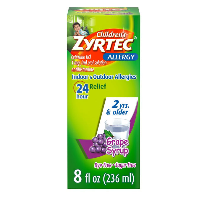 Children's Zyrtec 24 Hour Allergy Relief Syrup - Grape - Cetirizine - 8 fl oz