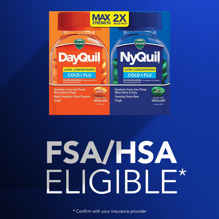 Vicks DayQuil & NyQuil Ultra Concentrated Cold & Flu Medicine Liquicaps - 96ct