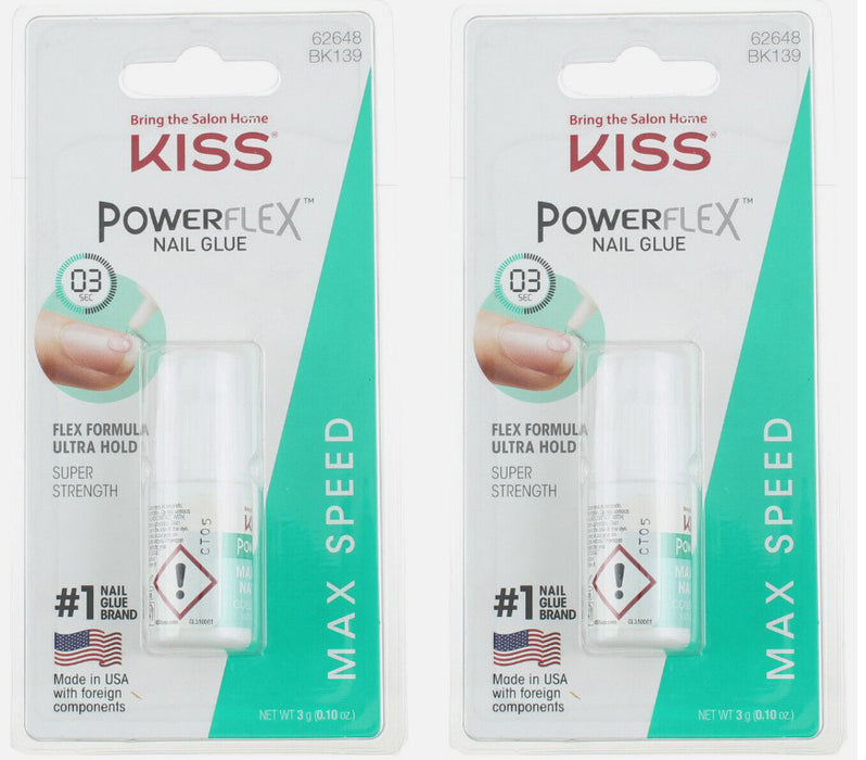 2 PACK!!! - Kiss PowerFlex Maximum Speed Nail Glue - 0.10oz