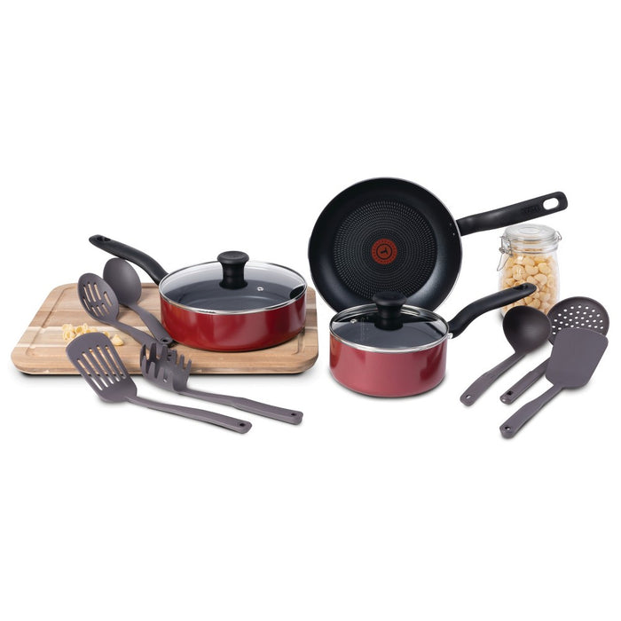 T-fal 12pc Simply Cook Nonstick Cookware Set Red