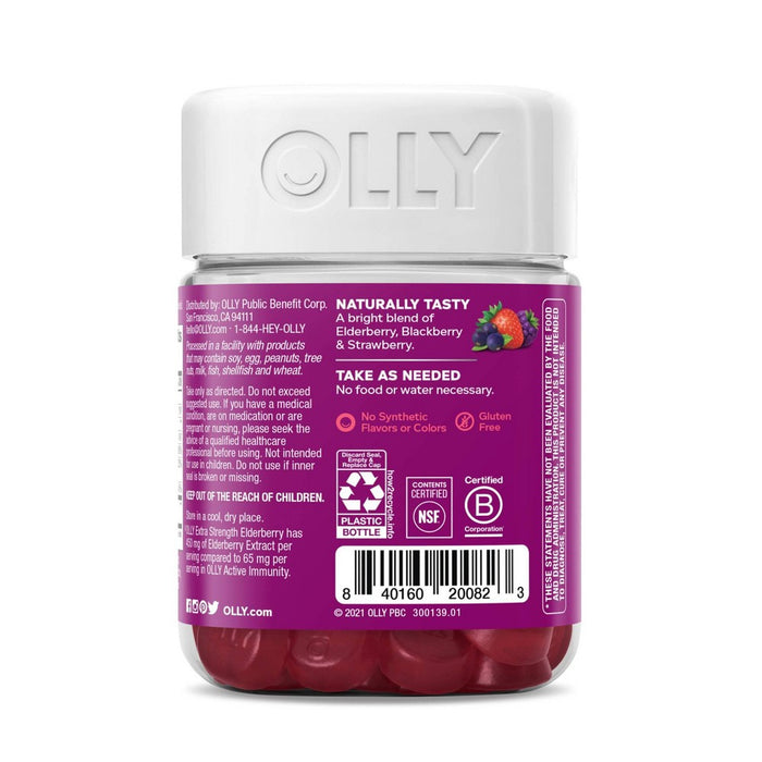 OLLY Extra Strength Immunity Gummies - Elderberry - 60ct