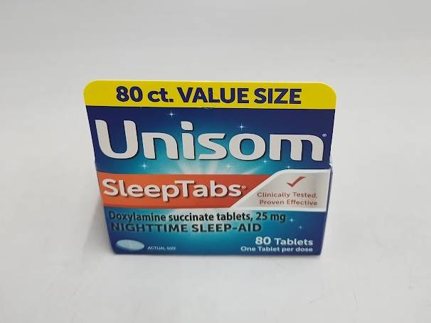 Unisom SleepTabs Nighttime Tablets - Doxylamine Succinate - 80ct EXP 02/2027