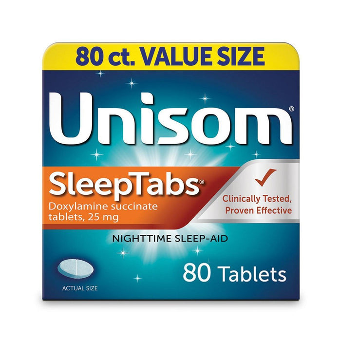 Unisom SleepTabs Nighttime Sleep-Aid Tablets - Doxylamine Succinate - 80ct