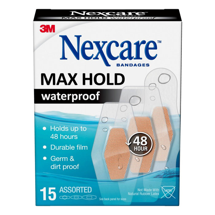 Nexcare Max Hold Waterproof Assorted Bandages - 15ct