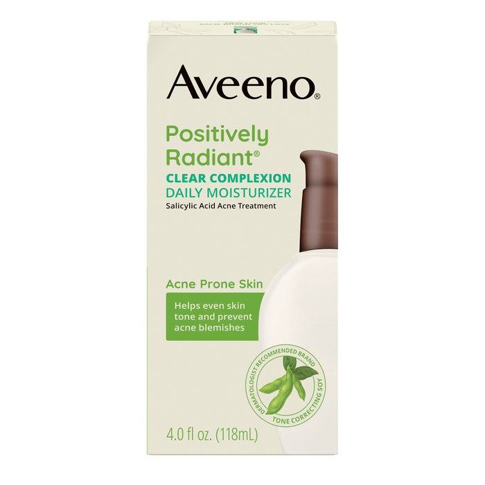 Aveeno Clear Complexion Acne Facial Moisturizer with Soy & Salicylic Acid for Acne Prone Skin - 4 fl oz