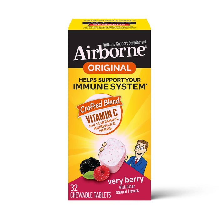 Airborne Immune Support Chewable Tablets with Vitamin C & Zinc - Berry - 32ct