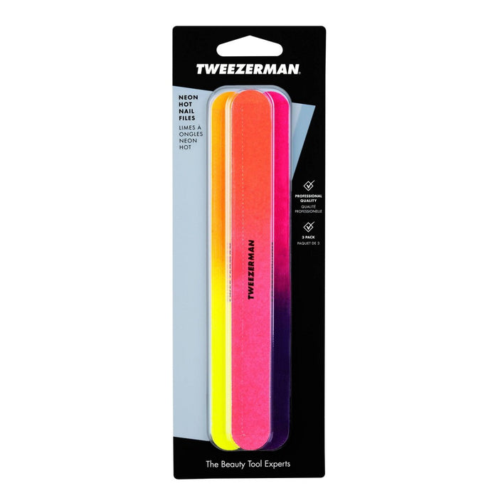 Tweezerman Neon Hot Nail Files - 3pk