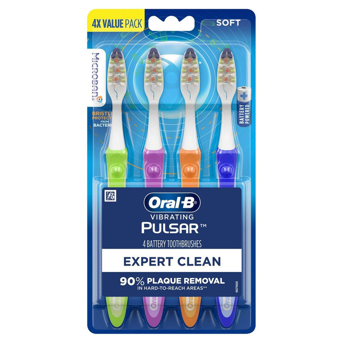 Oral-B Pulsar Expert Clean Battery Soft Toothbrush - 4pk