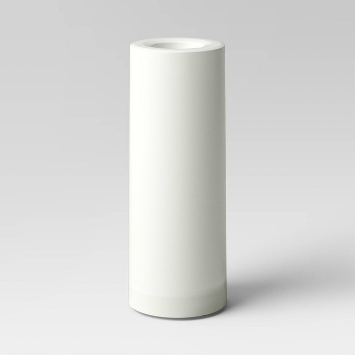 8"x3" AA Plastic LED Large Flameless Pillar Candle with Timer White - Threshold