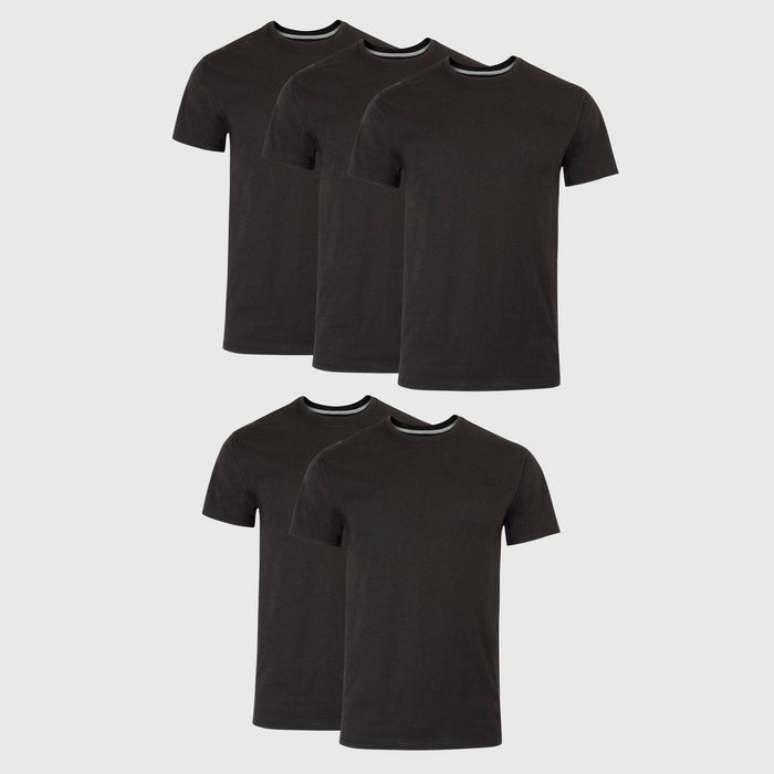 Hanes Men's Premium 5pk Slim Fit Crew Neck T-Shirt - Black L