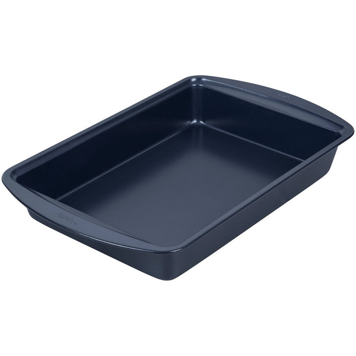 Wilton 9"x13" Diamond-Infused Non-Stick Oblong Pan with Cover Navy Blue