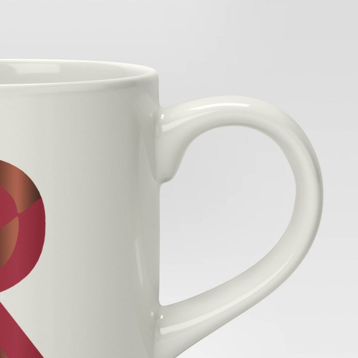 16oz Stoneware Monogram R Mug Dark Pink - Opalhouse