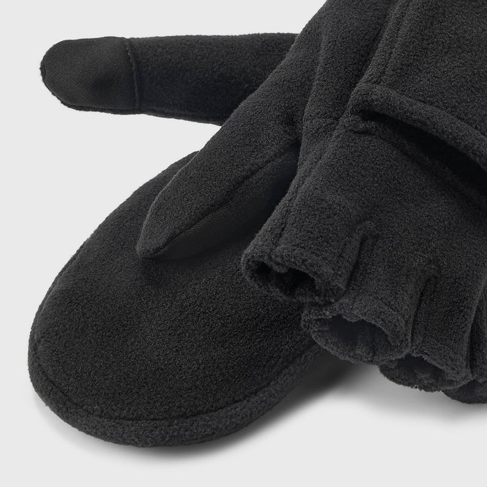 Men's Flip Top Fleece Gloves - All in Motion Black S/M