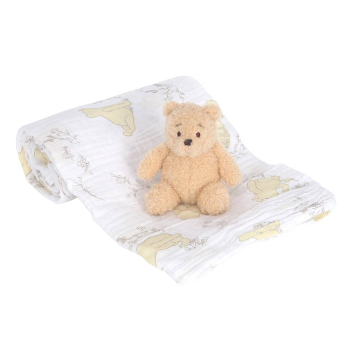 Lambs & Ivy Winnie The Pooh Swaddle Blanket & Plush Gift Set - 2pk