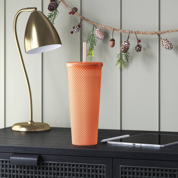 24oz Plastic Tumbler with Straw Clear Cool Melon - Opalhouse