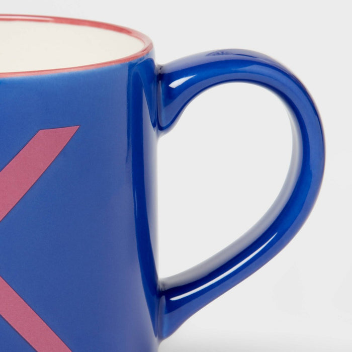 16oz Stoneware Monogram Mug 'K' Navy Blue - Opalhouse