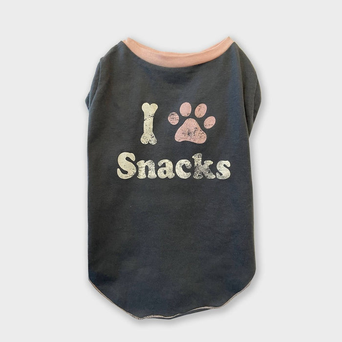 Grayson Pup 'I Paw Snacks' Graphic Dog Tee - Gray - L