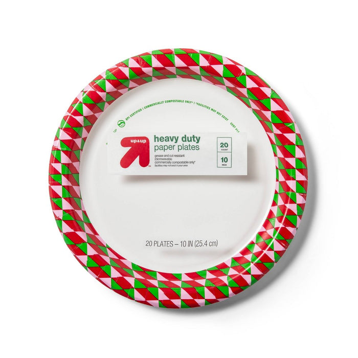 Holiday Disposable Dinnerware Plate 10" - Enterprise Geo - 20ct - up & up