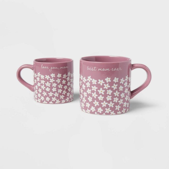 16oz 'Best Mom Ever' Mug and 10oz Mini Mug 'Love You Mom' Pink - Threshold